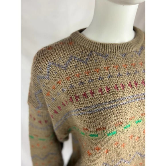 1980's Multi-Brown Wool Sweater - Picture 2 of 6